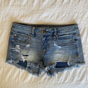 American Eagle Shortie Distressed Denim Shorts